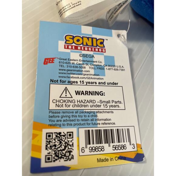 SONIC And Friends Sonic The Hedgehog Sleeping Large Plush 15" Doll Sega New Soft - Picture 7 of 13